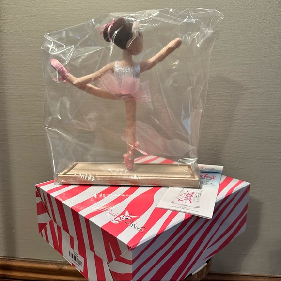 NEW Pink Zebra Ballerina Doll Woolie with Wooden Base - Picture 1 of 5